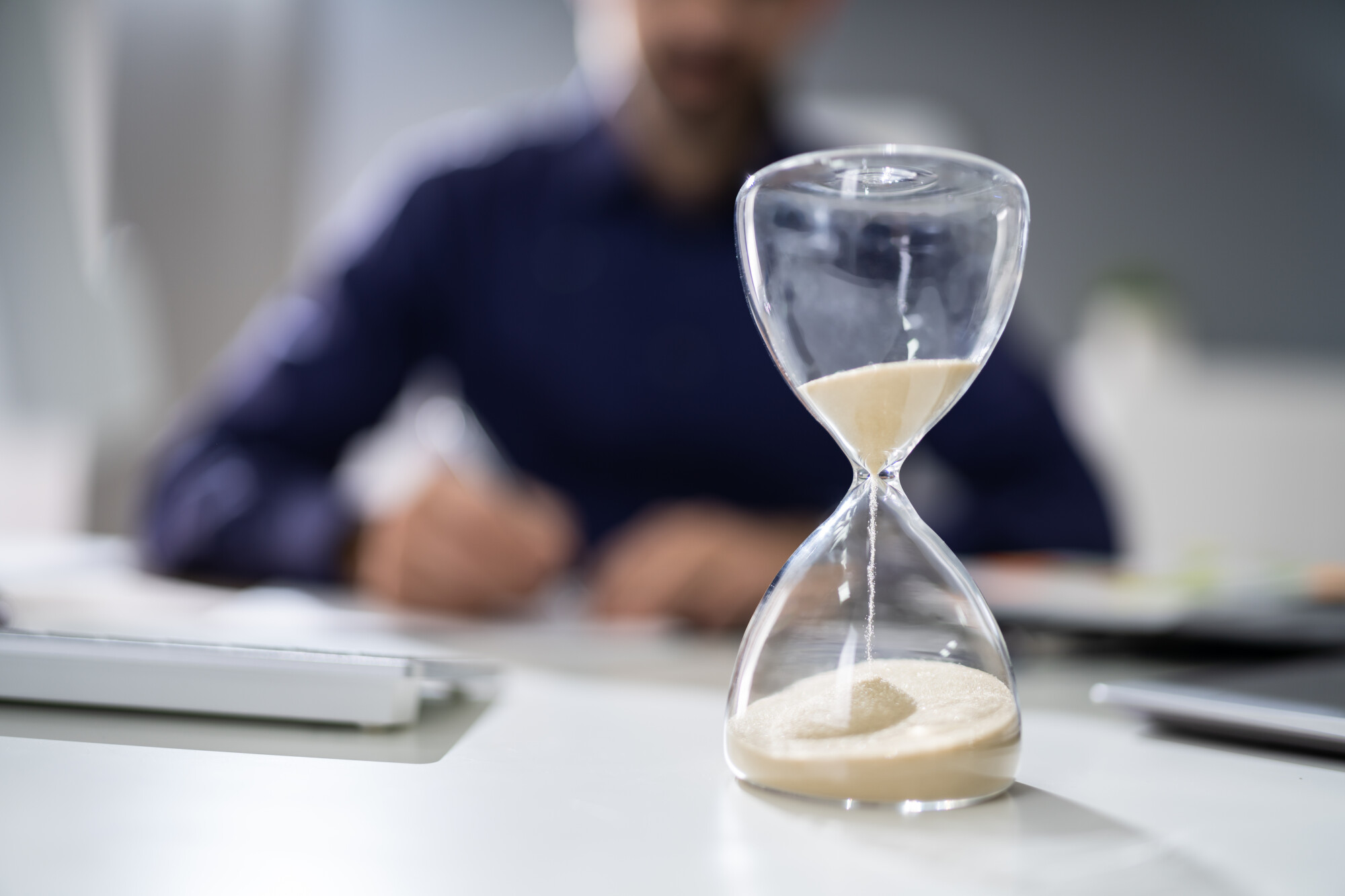 Hourglass on Desk