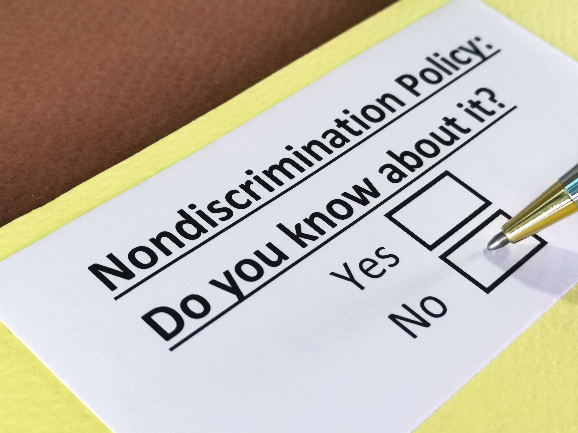 Nondiscrimination Policy Check Box