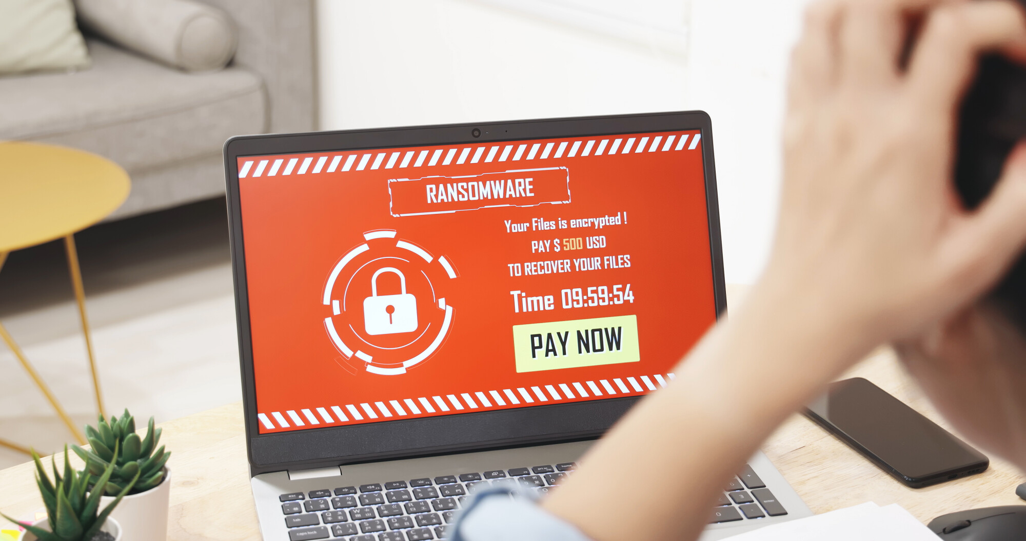 Ransomware Attack on Laptop