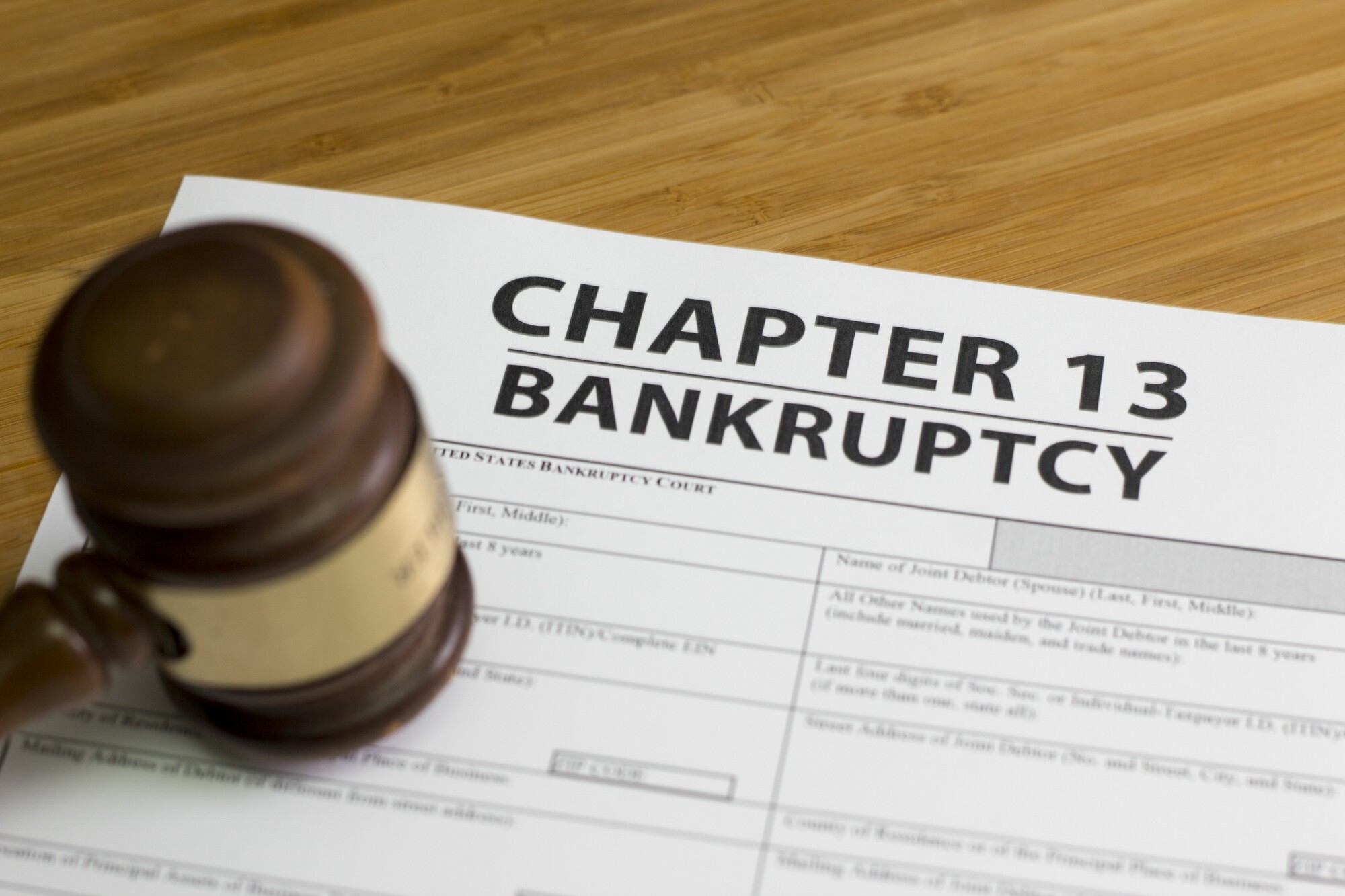Chapter 13 Bankruptcy Form with Gavel