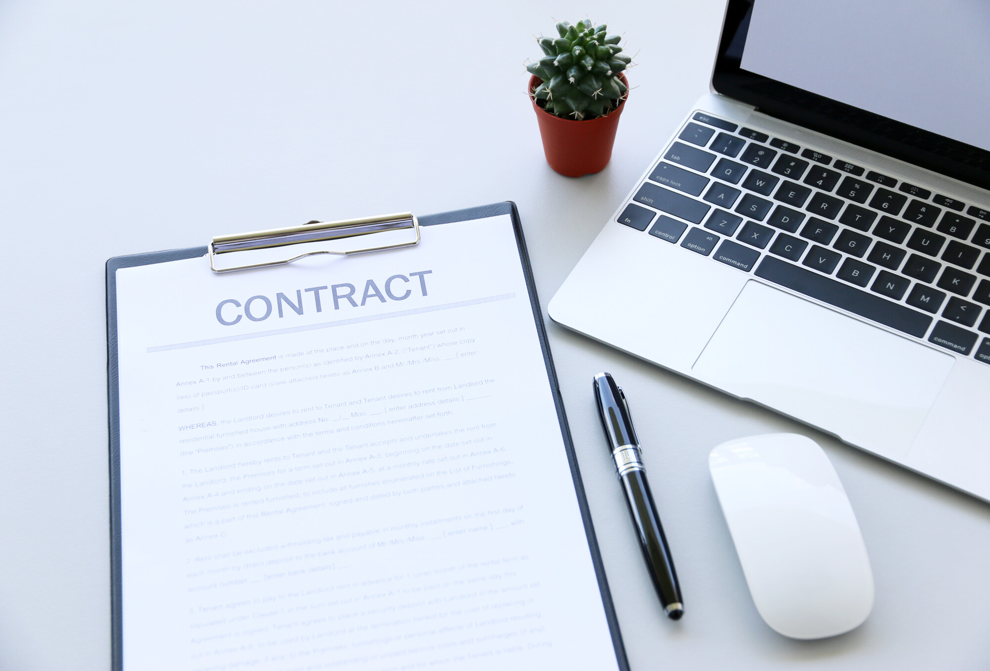 Contract and Laptop