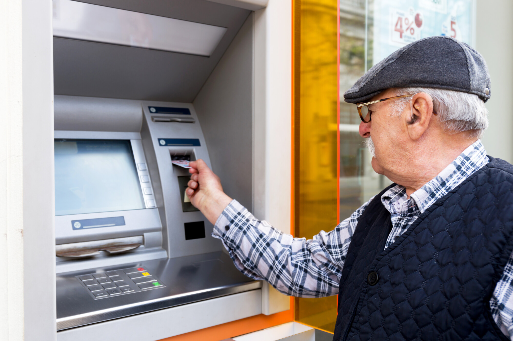 Elderly Man at ATM