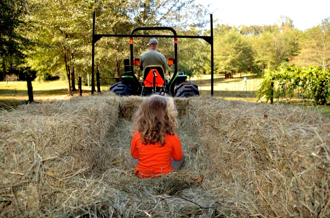 Girl on Hay Ride