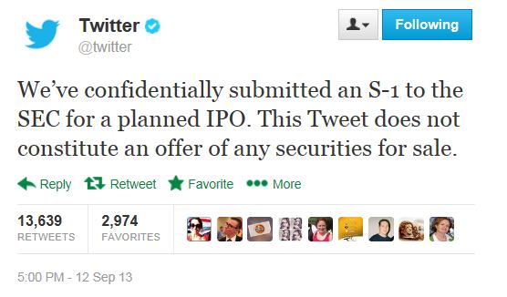 twitter announces ipo