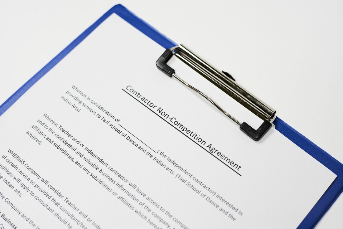 Non-Compete Agreement Contract Clipboard