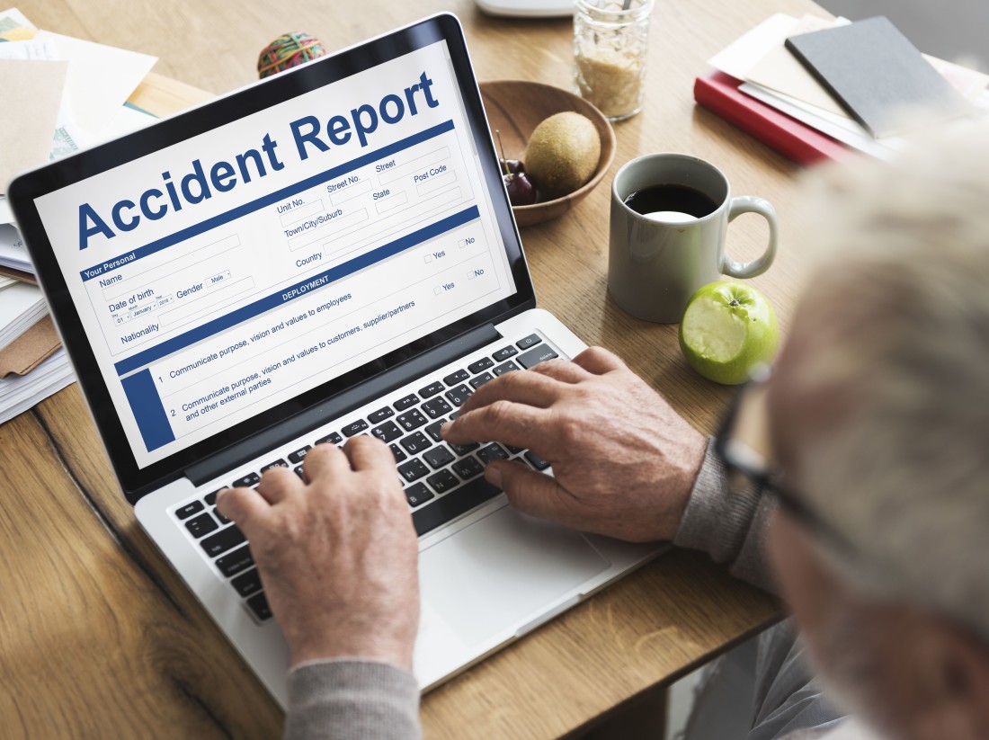 Accident Report on Laptop
