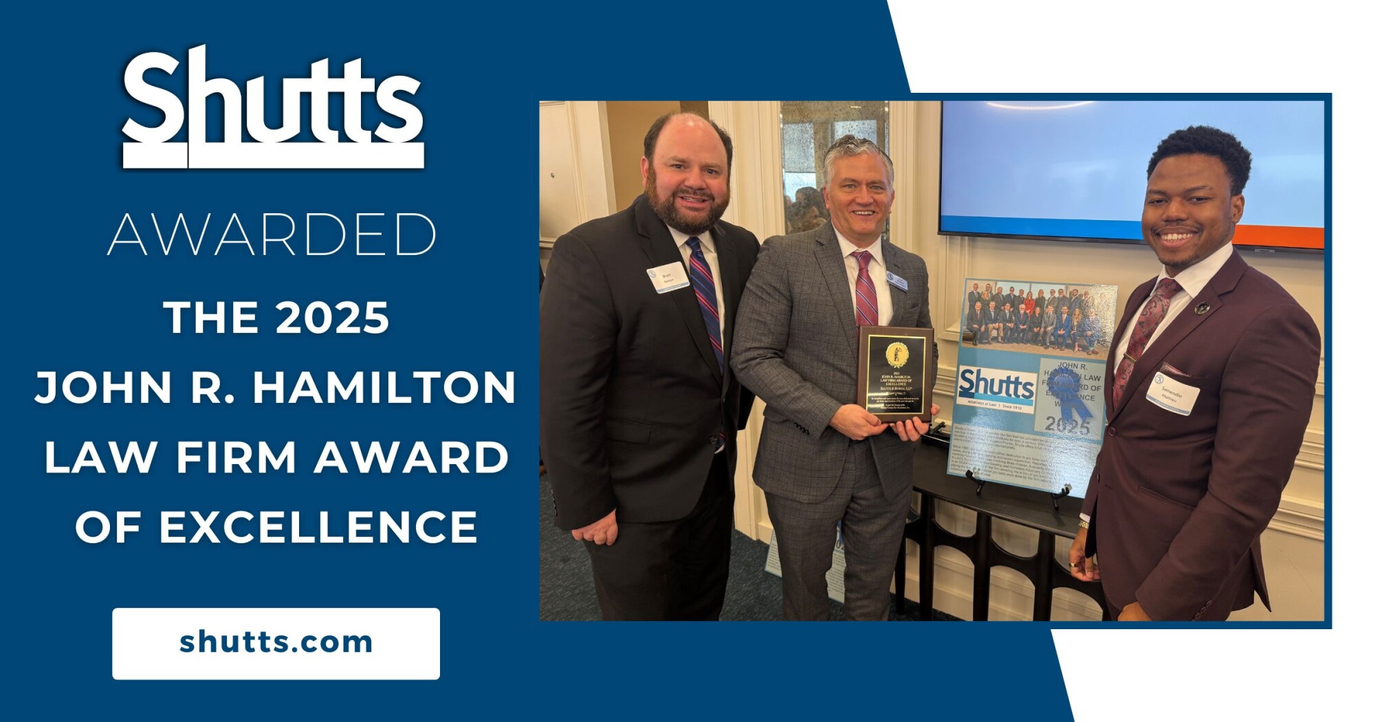 Shutts & Bowen Awarded the 2025 John R. Hamilton Law Firm Award of Excellence