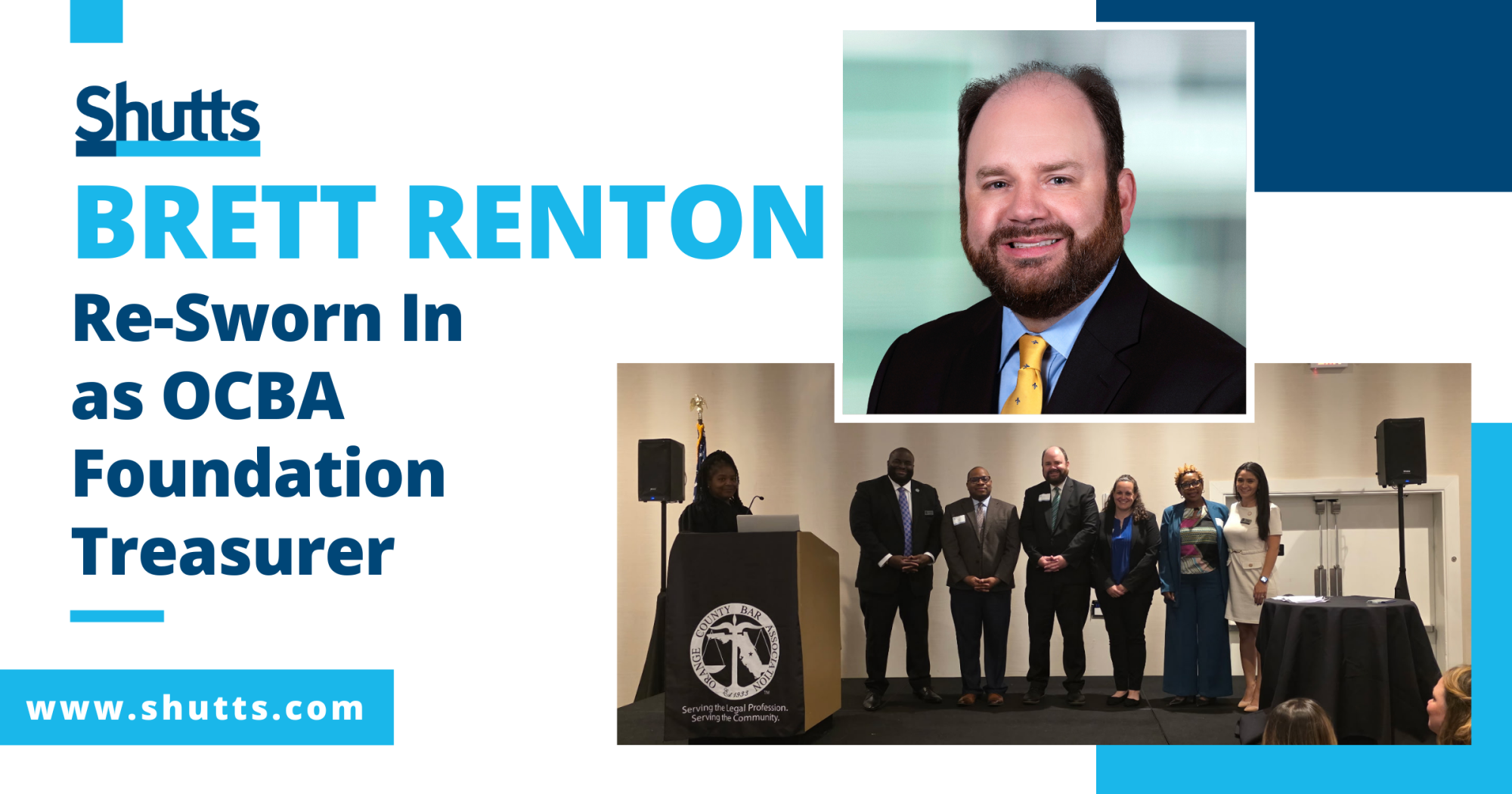 Brett Renton Re-Sworn In as OCBA Foundation Treasurer