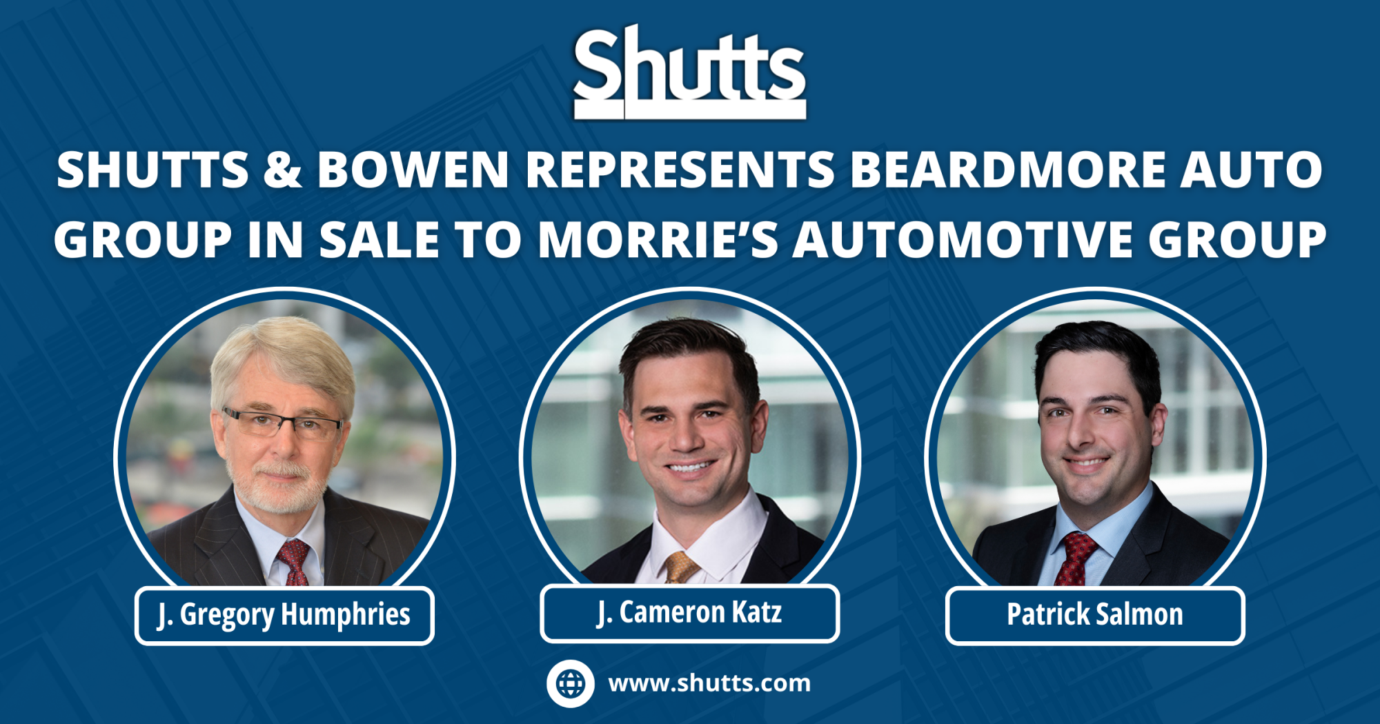 Shutts & Bowen Represents Beardmore Auto Group in Sale to Morrie&rsquo;s Automotive Group