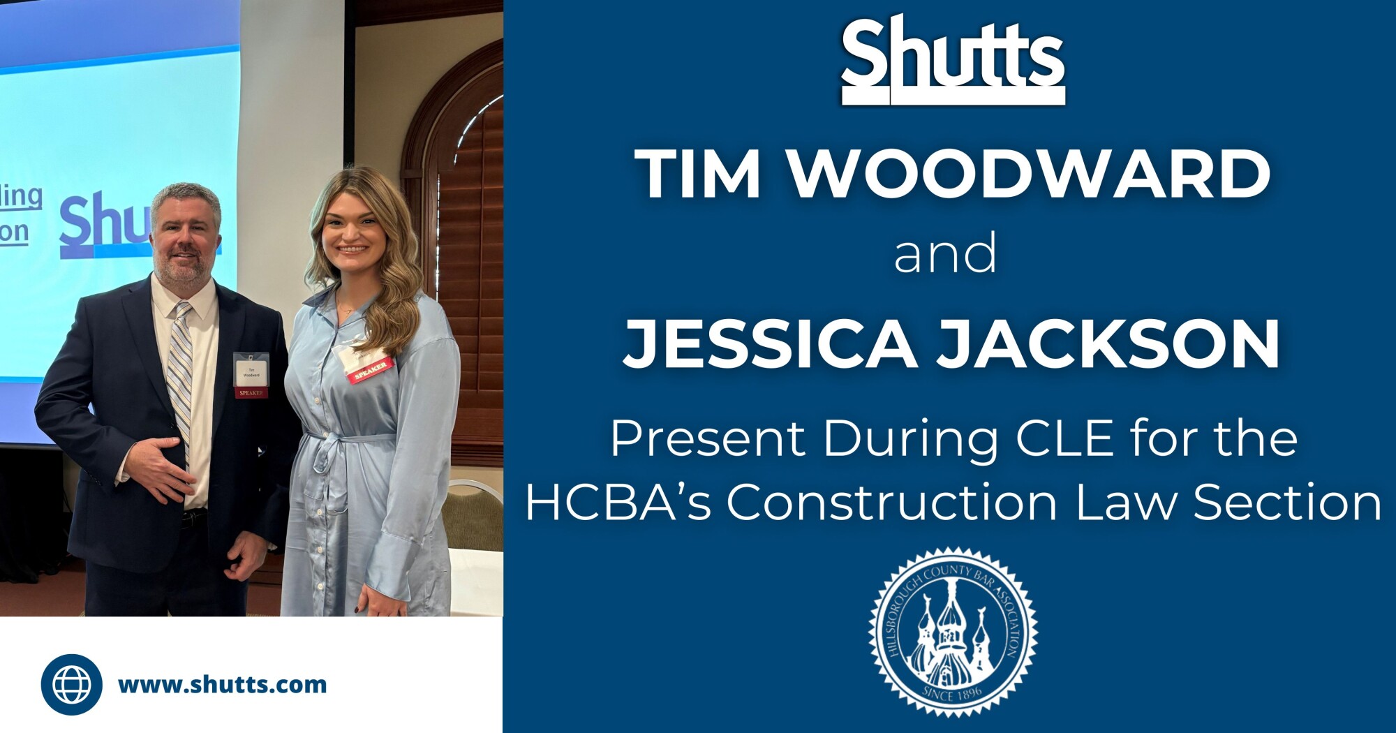 Tim Woodward and Jessica Jackson Present During CLE for the HCBA’s Construction Law Section